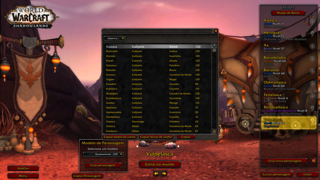 wow world of warcraft wop shadowlands leveling level nível níveis nivelamento upar up subir