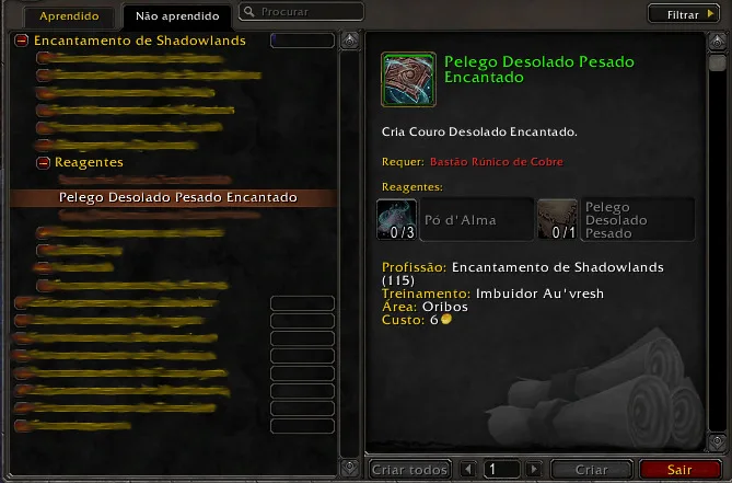 wow world of warcraft letherworking legendary lendário