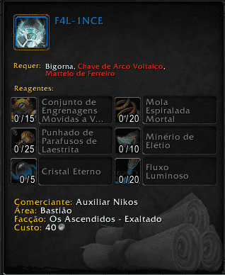 wow shadowlands engenharia engenerring 
