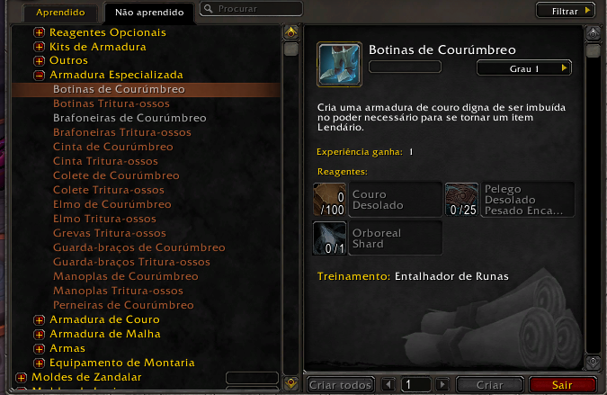 wow world of warcraft letherworking legendary lendário