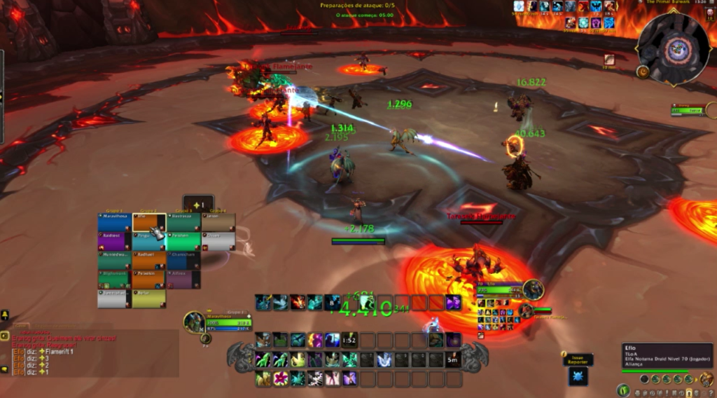 Imagem da mecânica Flamerift Army, mecânica de Eranog na primeira raid de Dragonflight