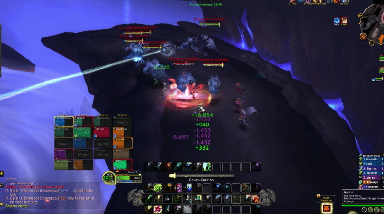 Imagem da plataforma de adds, mecânica de Dathea na primeira raid de Dragonflight