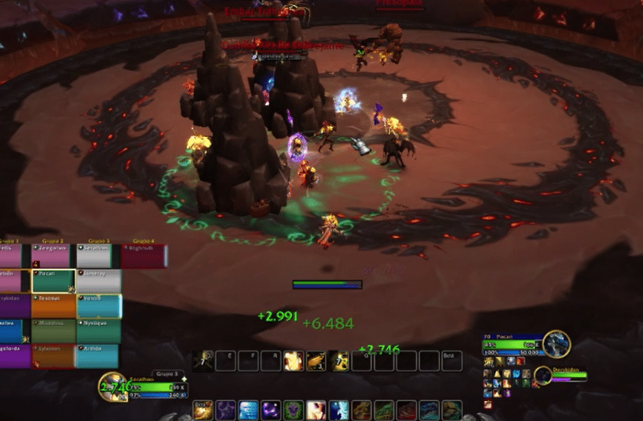 Imagem da mecânica Pilar Telúrico, mecânica do Conselho Primevo na primeira raid de Dragonflight